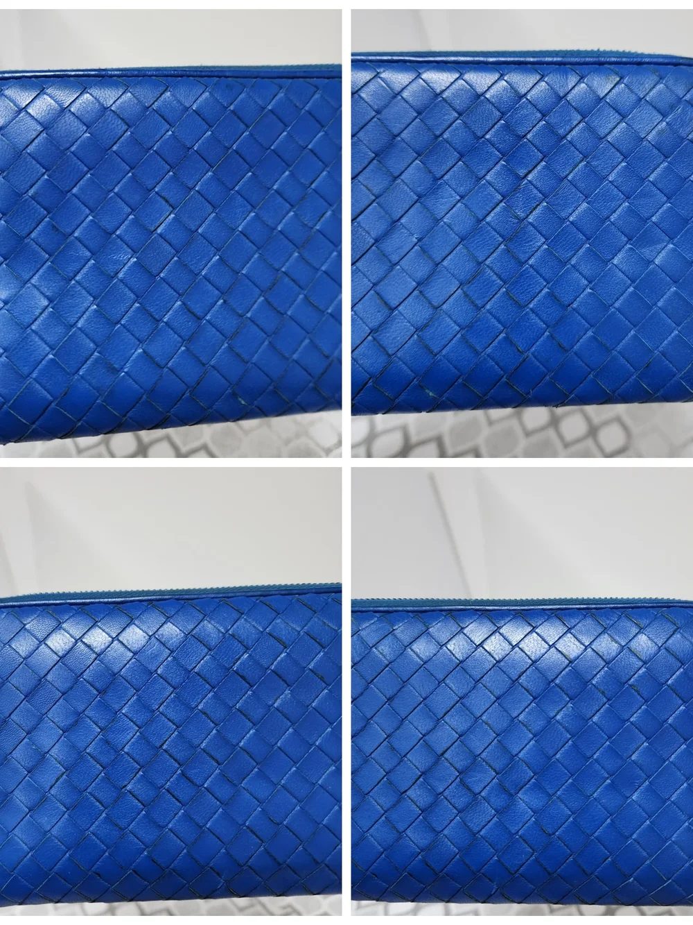 Bottega Veneta Zip-Around Intrecciato Weave Continental Wallet Blue